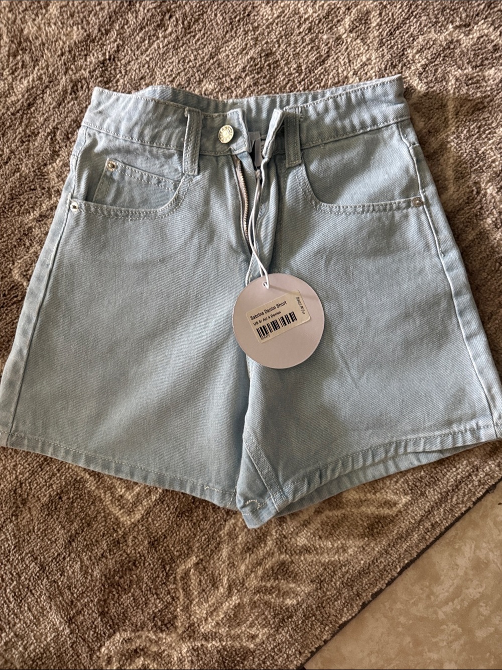 Princess Polly High-Rise Light Blue Denim Shorts